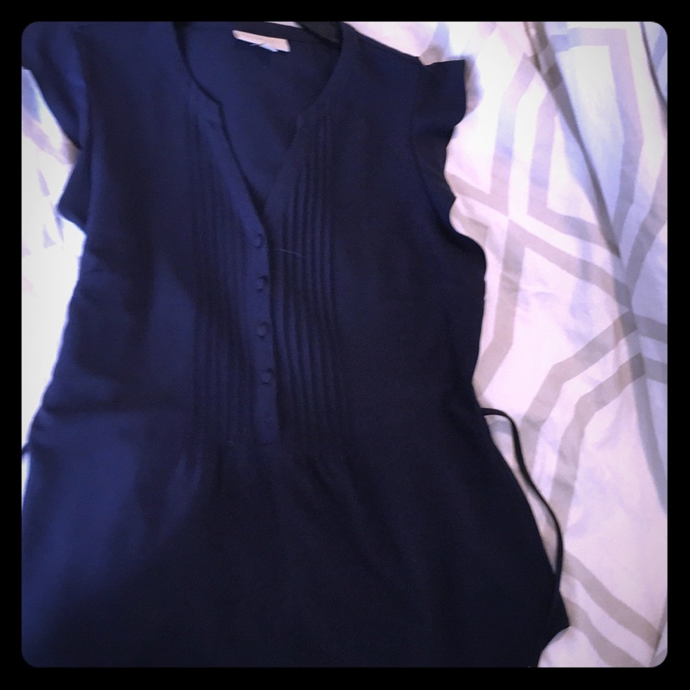 Pretty Navy blouse great condition ModCloth sz M